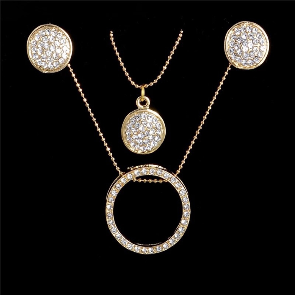 Gold filled Austrian Crystal Rhinestone Set - Picture 2 of 5